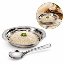 Conjunto Para Arroz 2 Pecas Inox Kit Bowl Travessa Redonda Colher Concha Cumbuca Mesa Posta Almoco Jantar Multiuso Luxo Conjunto Para Arroz 2 Pecas Inox Kit Bowl Travessa Redonda Colher Concha Cumbuca Mesa Posta Almoco Jantar Multiuso Luxo