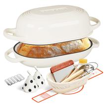 Conjunto para Assar Pão Umite Chef, Panela Holandesa de Ferro Fundido Esmaltado 5QT Conjunto para Assar Pão Umite Chef, Panela Holandesa de Ferro Fundido Esmaltado 5QT