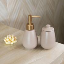 Conjunto para Banheiro 2 Peças em Cerâmica Granilite Nude Bege Wolff