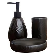 Conjunto Para Banheiro 3 Peças Bancada Pia Organização Modelo:MaltaCor:Preto Conjunto Para Banheiro 3 Peças Bancada Pia Organização Modelo:MaltaCor:Preto