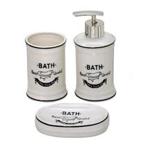 Conjunto para Banheiro 3 peças Branco Enjoy Bath Colection