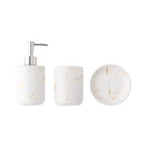 Conjunto para banheiro branco de cerâmica e plástico 3 peças - Clink Conjunto para banheiro branco de cerâmica e plástico 3 peças - Clink