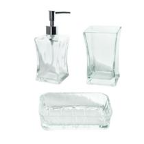 Conjunto Para Banheiro Com 3 Peças Clean Vidro - Fratelli - EUROQUADROS INDUSTRIA IMPO. E EXPO.