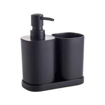 Conjunto para Banheiro com 3 Peças Quadrado Preto - Mood Conjunto para Banheiro com 3 Peças Quadrado Preto - Mood