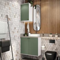 Conjunto para Banheiro com Aéreo Kappesberg Celeste 2 Peças Branco/Verde 80cm Conjunto para Banheiro com Aéreo Kappesberg Celeste 2 Peças Branco/Verde 80cm