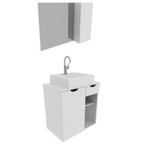 Conjunto Para Banheiro Com Cuba E Espelho Bn2 Branco Conjunto Para Banheiro Com Cuba E Espelho Bn2 Branco
