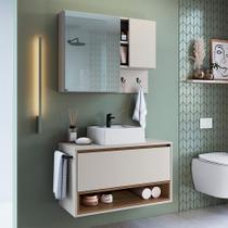 Conjunto para Banheiro com Cuba Viseu 3 PT Arenas e Mel