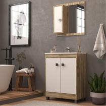 Conjunto para Banheiro com Espelho e Cuba 3 Portas Tunísia Móveis Sander