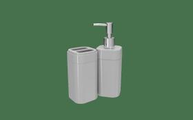 Conjunto Para Banheiro Com Tampa Coza Splash 2 Peças Warm Gray Conjunto Para Banheiro Com Tampa Coza Splash 2 Peças Warm Gray