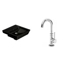 Conjunto para Banheiro Cuba de Semi-encaixe Verona 11cmx41cmx41cm e Torneira Bica Móvel 1/4 P61 Japi