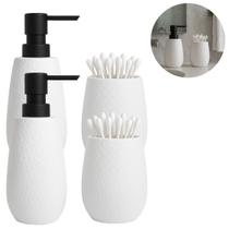 Conjunto Para Banheiro De Cerâmica 4 Peças Stone Branco