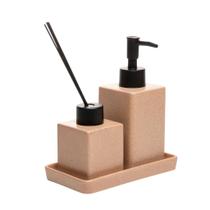 Conjunto Para Banheiro Em Cerâmica Granilite Quadratto Com 3 Peças Lyor Conjunto Para Banheiro Em Cerâmica Granilite Quadratto Com 3 Peças Lyor