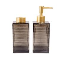 Conjunto para Banheiro em Vidro Relevo Cinza 350 ml - Bras Continental