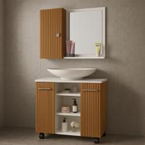 Conjunto Para Banheiro Espelheira Gênova e Gabinete Premium - JM3 Móveis