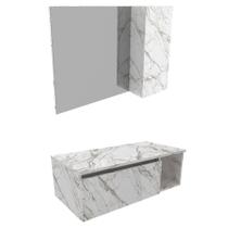 Conjunto Para Banheiro Gabinete Bn3601x02 Marmore Branco