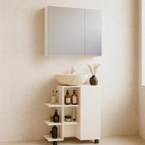 Conjunto Para Banheiro Gabinete Classic e Espelheira Klein Suspensa - JM3 Móveis