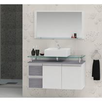 Conjunto para Banheiro Gabinete com Cuba e Espelheira 80cm Diamante