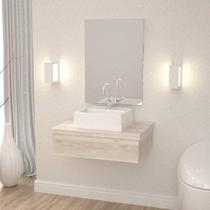 Conjunto para Banheiro Gabinete com Cuba Q32 e Espelheira 601W Metrópole Branco/Snow Conjunto para Banheiro Gabinete com Cuba Q32 e Espelheira 601W Metrópole Branco/Snow