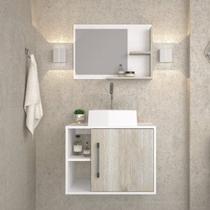 Conjunto para Banheiro Gabinete com Cuba Quadrada Q32 e Espelheira Laura 600 Yescasa