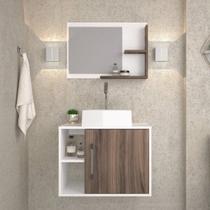 Conjunto para Banheiro Gabinete com Cuba Quadrada Q32 e Espelheira Laura 600 Yescasa