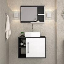Conjunto para Banheiro Gabinete com Cuba Quadrada Q32 e Espelheira Laura 600 Yescasa