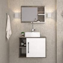 Conjunto para Banheiro Gabinete com Cuba Quadrada Q32 e Espelheira Laura 600 Yescasa