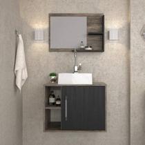 Conjunto para Banheiro Gabinete com Cuba Quadrada Q32 e Espelheira Laura 600 Yescasa