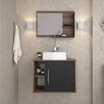 Conjunto para Banheiro Gabinete com Cuba Quadrada Q32 e Espelheira Laura 600 Yescasa