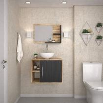 Conjunto para Banheiro Gabinete com Cuba Redonda R30 e Espelheira Laura 600 Yescasa