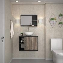 Conjunto para Banheiro Gabinete com Cuba Redonda R30 e Espelheira Laura 600 Yescasa