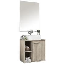Conjunto Para Banheiro Gabinete Suspenso 60cm Com Cuba E Espelho Anne B06 Barrique - Lyam Decor