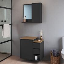 Conjunto para Banheiro Gabinete Suspenso 60cm com Espelheira Bari Conjunto para Banheiro Gabinete Suspenso 60cm com Espelheira Bari