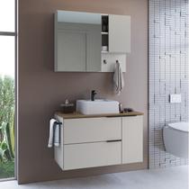 Conjunto para Banheiro Gabinete Suspenso 80cm com Toalheiro Cuba e Espelheira Cj8020.10