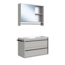 Conjunto para Banheiro Gabinete Suspenso 80cm com Toalheiro Lavatorio e Espelheira Cj8030.20
