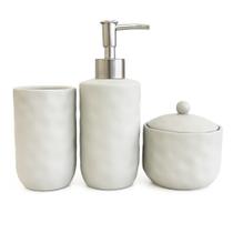 Conjunto para Banheiro Lavabo em Cimento com Textura 3 Pçs