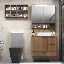 Conjunto para Banheiro Modulado 100% MDF BP Prime Yescasa Marrom/Noce Conjunto para Banheiro Modulado 100% MDF BP Prime Yescasa Marrom/Noce