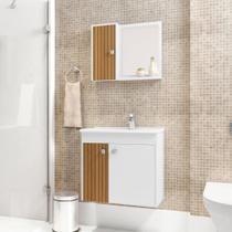 Conjunto para banheiro Monaco Branco Ripado