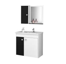 Conjunto Para Banheiro Munique Branco Com Preto Bechara Móveis