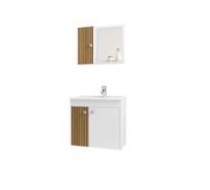 Conjunto Para Banheiro Munique Branco Ripado Bechara Móveis