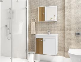 Conjunto Para Banheiro Munique Branco Ripado - Bechara Móveis