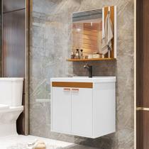 Conjunto Para Banheiro Patricia Completo Cuba e Espelho cor Branco / Nature - Comprar Móveis para sua Casa
