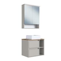 Conjunto para Banheiro ProDecor Fosco com Cuba Espelheira LED e Gabinete Suspenso Conjunto para Banheiro ProDecor Fosco com Cuba Espelheira LED e Gabinete Suspenso