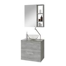 Conjunto Para Banheiro Santorini 60 tampo e cuba de vidro e espelheira - Astral Design