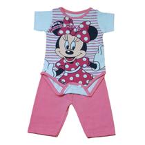 Conjunto Para Bebê Body Bory + Calça Estampa da Minnie Salmão REF S203D