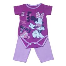 Conjunto Para Bebê Body Bory Com Estampa Love Minnie + Calça Violeta REF S206D Conjunto Para Bebê Body Bory Com Estampa Love Minnie + Calça Violeta REF S206D