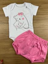 Conjunto para Bebê Body Maga Curta e Short Colinho Mamãe Rosa Conjunto para Bebê Body Maga Curta e Short Colinho Mamãe Rosa