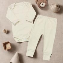 Conjunto para Bebê em Suedine Basic Bege - Conforto Real