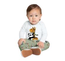 Conjunto para Bebê Menino Body Cotton e Calça Moletom Pelúciado Animais Kyly Conjunto para Bebê Menino Body Cotton e Calça Moletom Pelúciado Animais Kyly