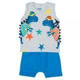 Conjunto para bebê menino, Regata com estampa interativa e Bermuda Saruel em moletom 11679 Conjunto para bebê menino, Regata com estampa interativa e Bermuda Saruel em moletom 11679
