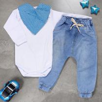 Conjunto para Bebê Menino Xadrezinho Azul - Era Uma Vez